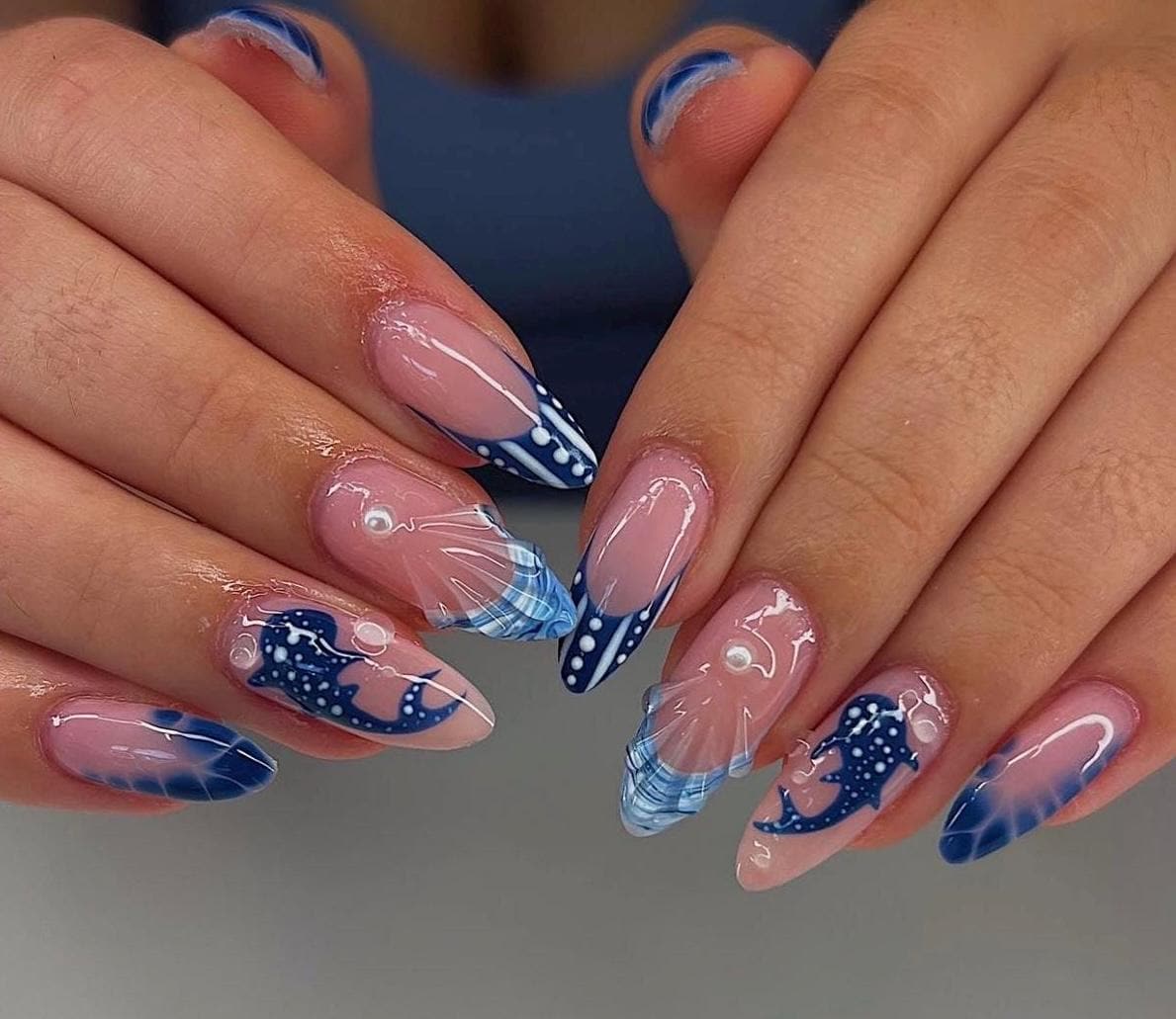 Hand-Painted Gel Press On Nails