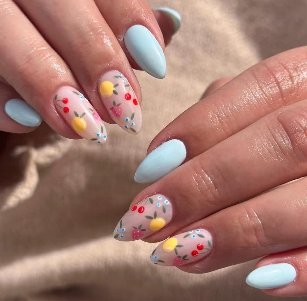 Handpainted Gel Press On Nails