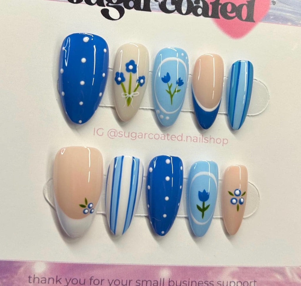 Handpainted Gel Press On Nails
