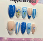 Handpainted Gel Press On Nails