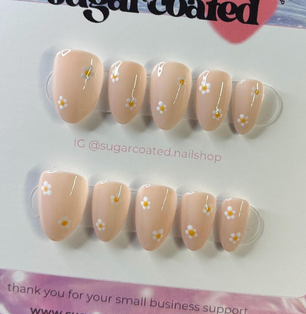 Handpainted Gel Press On Nails