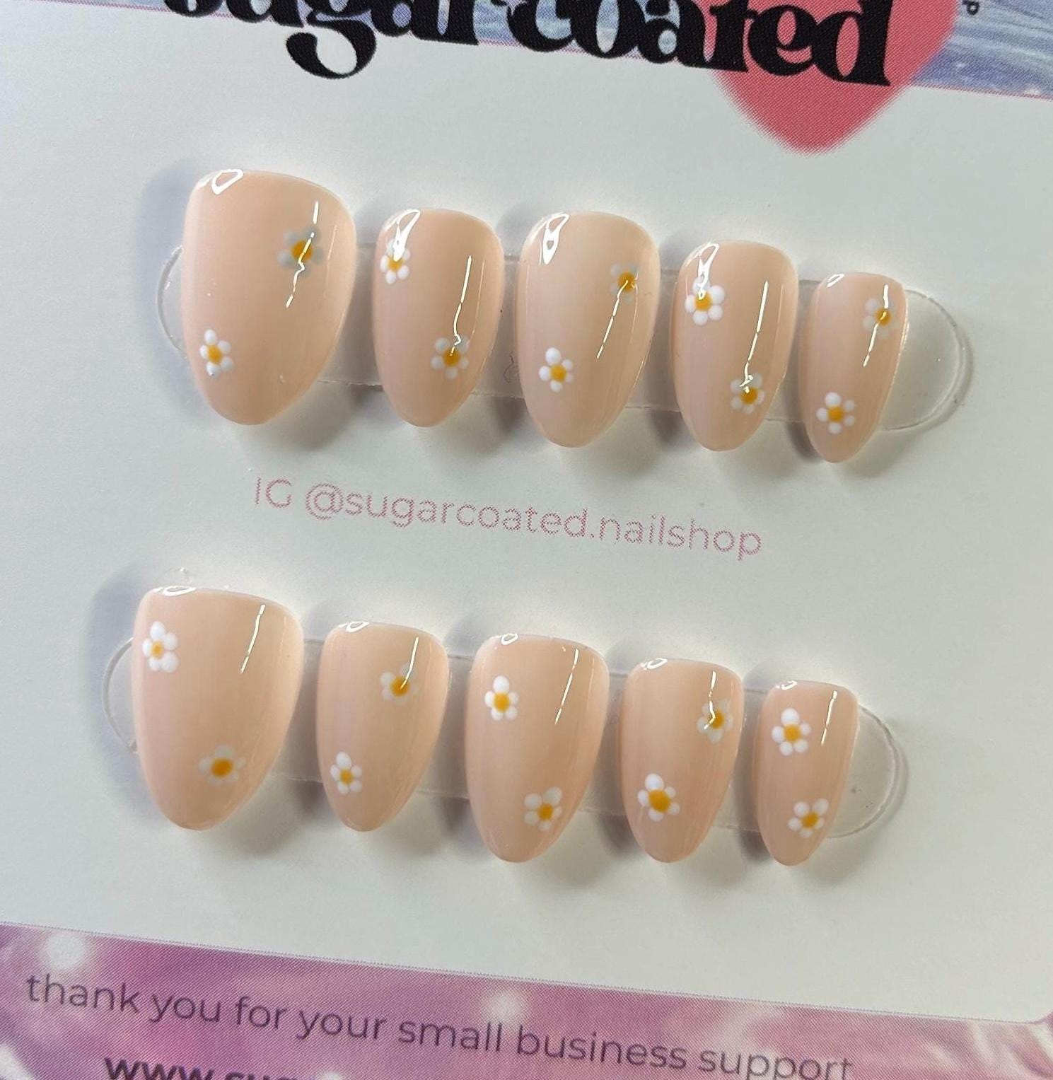 Handpainted Gel Press On Nails