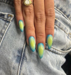Handmade Custom Gel Press On Nails: Premium Quality, Handpainted, Trendy, Press Ons, Fake Nails, Ombre, Colorful Aura, Funky Fun, Moody