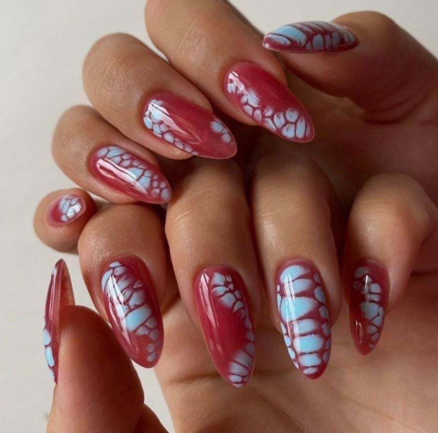 Handmade Custom Gel Press On Nails: Premium Quality, Handpainted, Trendy, Press Ons, Cute Y2K, Pretty Cute
