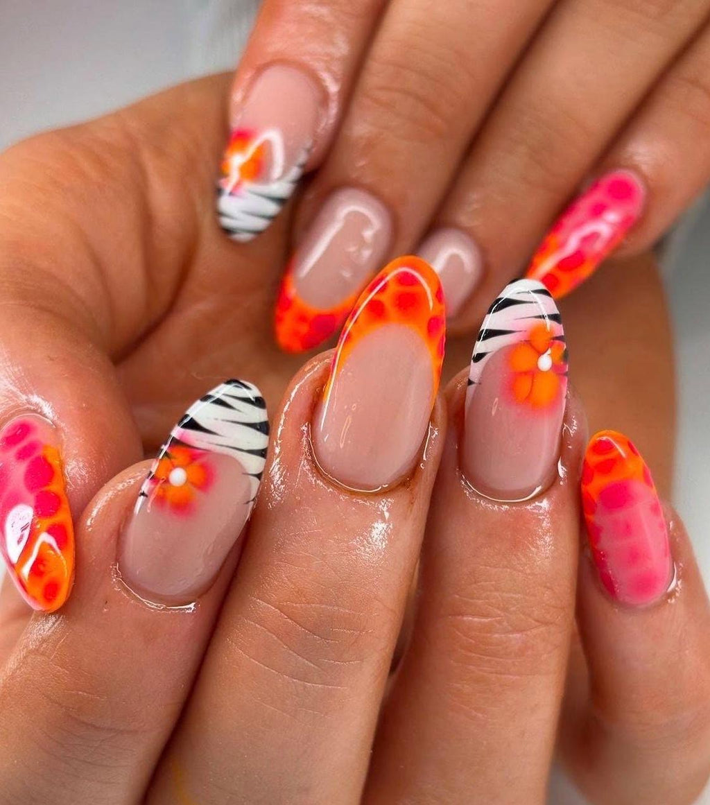 Handmade Custom Gel Press On Nails: Premium Quality, Handpainted, Trendy, Press Ons, Cute Summer Vacation Beach