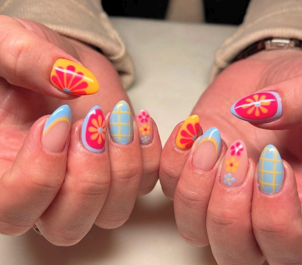 Handmade Custom Gel Press On Nails: Premium Quality, Handpainted, Trendy, Press Ons, Cute Summer Vacation, Mix Match Y2K