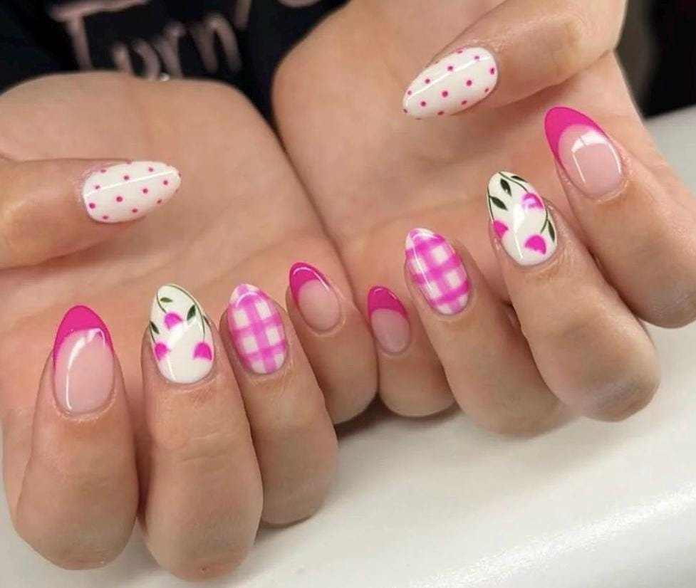Handmade Custom Gel Press On Nails: Premium Quality, Handpainted, Trendy, Press Ons, Cute Design, Summer Vacation, Mix Match Y2K