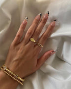 Handmade Custom Gel Press On Nails: Premium Quality, Handpainted, Trendy, Press Ons, Fake Nails, Glue On, Cute, Minimalist French Tip, Black