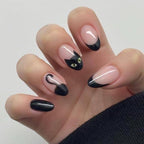 Premium Press On Nails: Custom Salon Quality, Handpainted, Trendy, Press Ons, Fall Autumn August October, Halloween, Black Cat, Cute