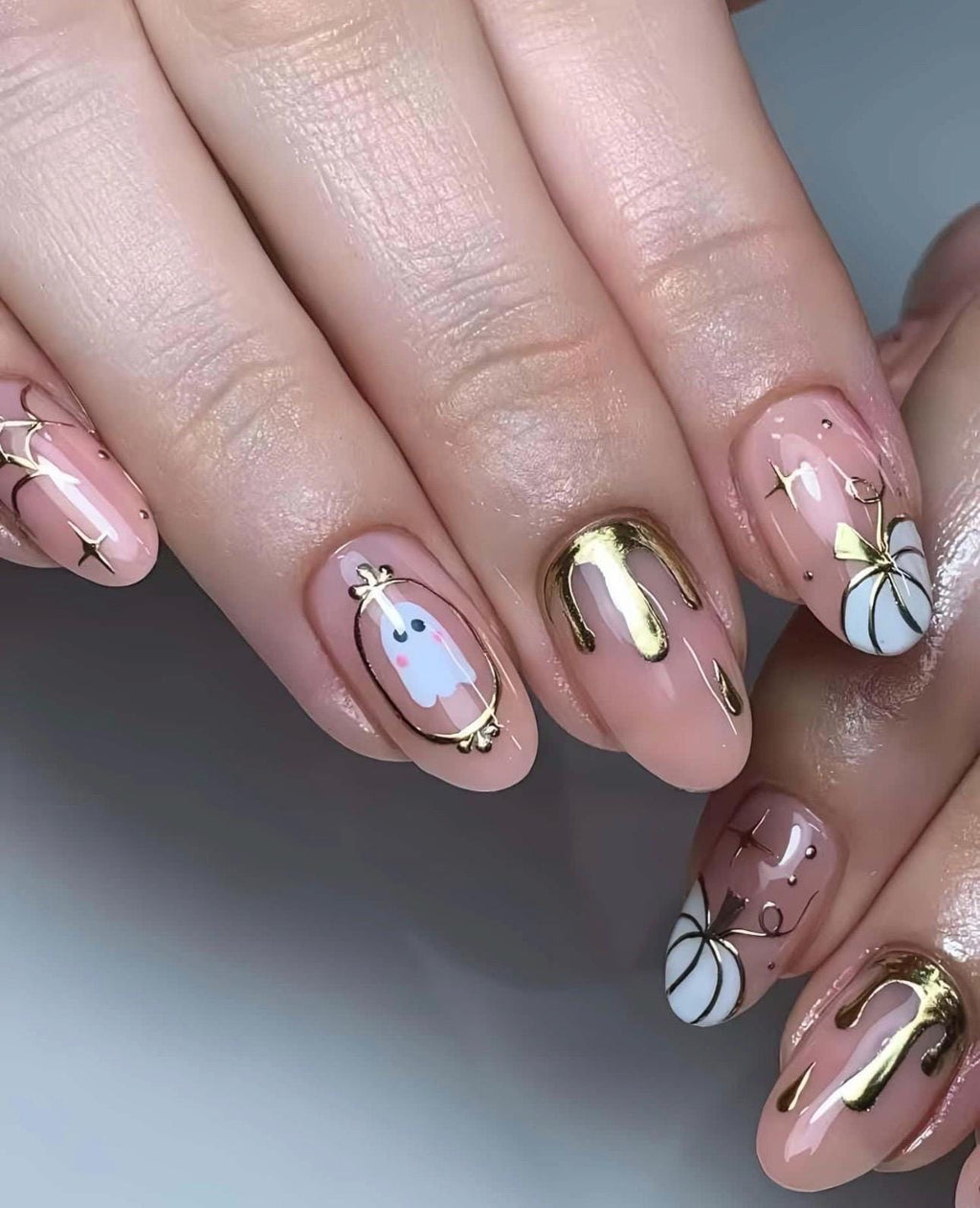 Premium Press On Nails: Custom Salon Quality, Handpainted, Trendy, Press Ons, Fall Autumn September October, Halloween Cute