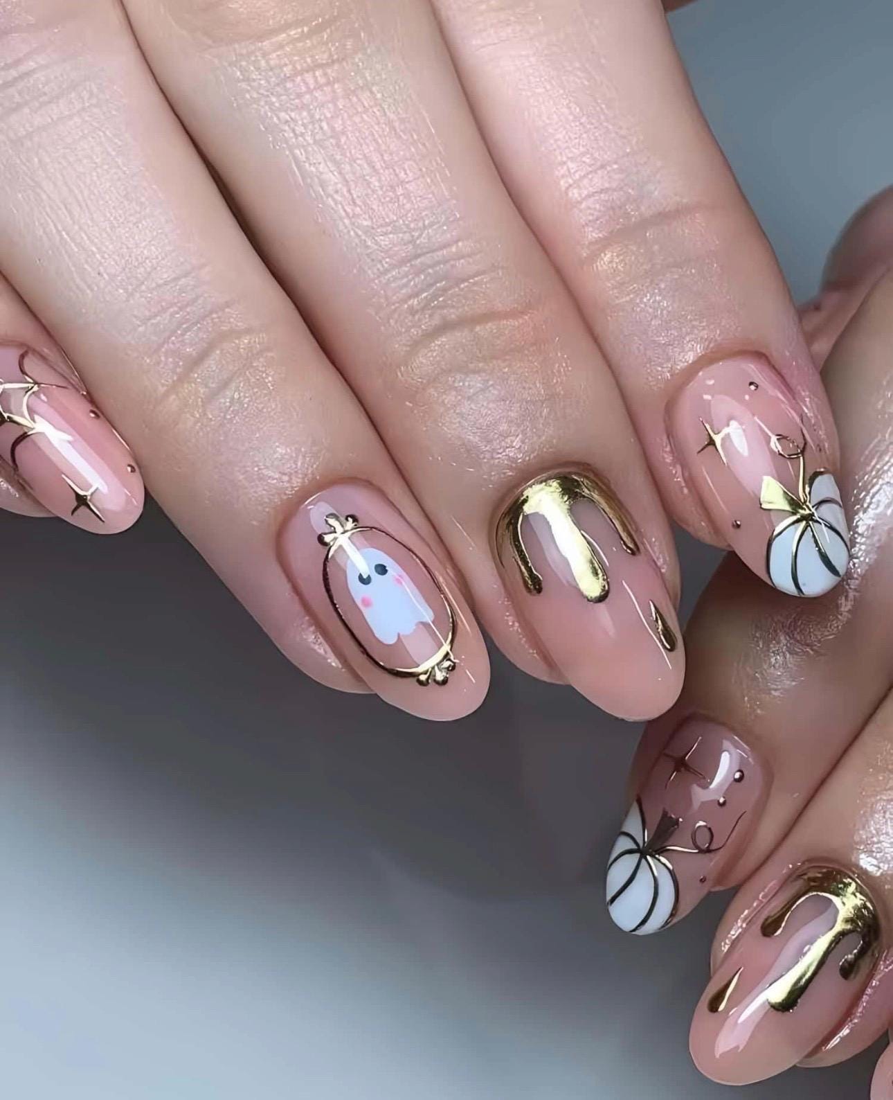 Premium Press On Nails: Custom Salon Quality, Handpainted, Trendy, Press Ons, Fall Autumn September October, Halloween Cute