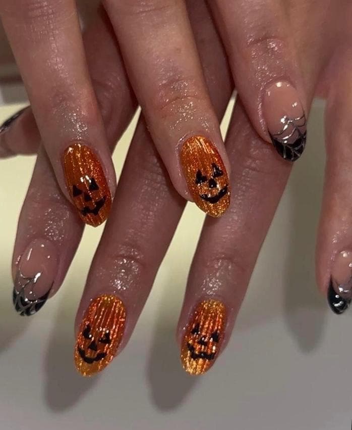 Premium Press On Nails: Custom Salon Quality, Handpainted, Trendy, Press Ons, Fall Autumn September October, Halloween Cute