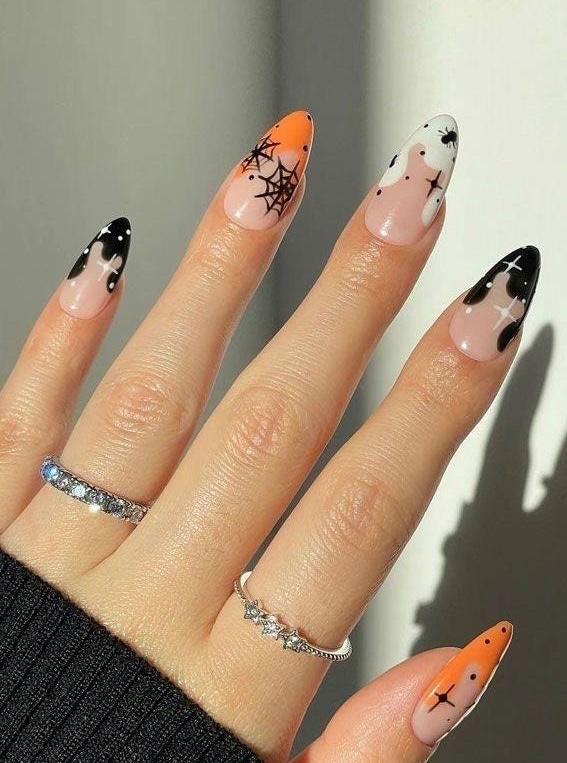 Premium Press On Nails: Custom Salon Quality, Handpainted, Trendy, Press Ons, Fall Autumn September October, Halloween Cute