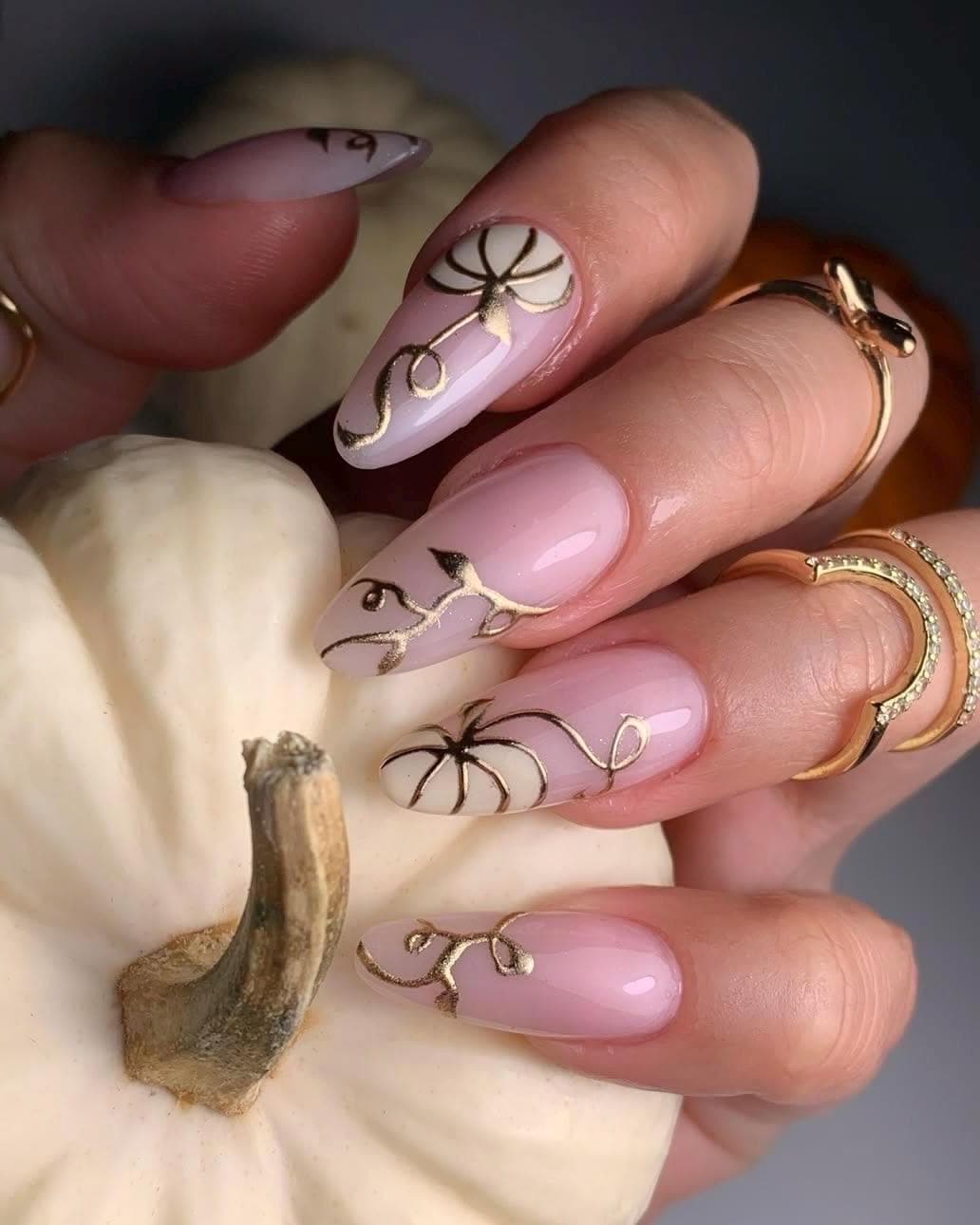 Premium Press On Nails: Custom Salon Quality, Handpainted, Trendy, Press Ons, Fall Autumn September October, Halloween Cute