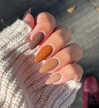 Premium Press On Nails: Custom Salon Quality, Handpainted, Trendy, Press Ons, Glue On, Fall Autumn, August October, Cozy Sweater Matte 3D