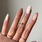 Premium Press On Nails: Custom Salon Quality, Handpainted, Trendy, Press Ons, Glue On, Fall Autumn, August October, Cozy Sweater Matte 3D