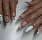 Premium Press On Nails: Custom Salon Quality, Handpainted, Trendy, Press Ons, Fall Autumn August October, Halloween Ghost 3D, Spider Red