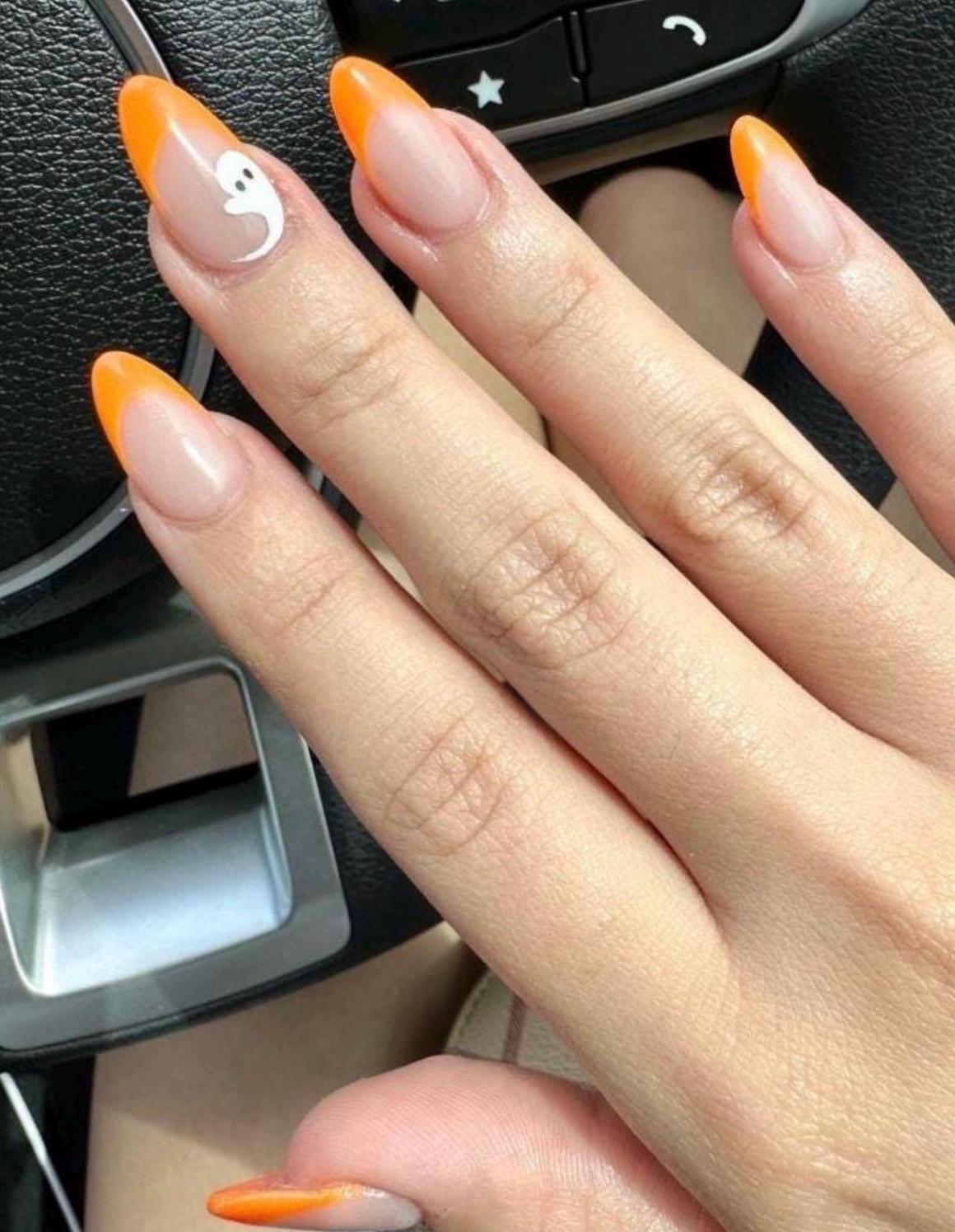 Premium Press On Nails: Custom Salon Quality, Handpainted, Trendy, Press Ons, Fall Autumn August October, Halloween Ghost, Checker, Pumpkin