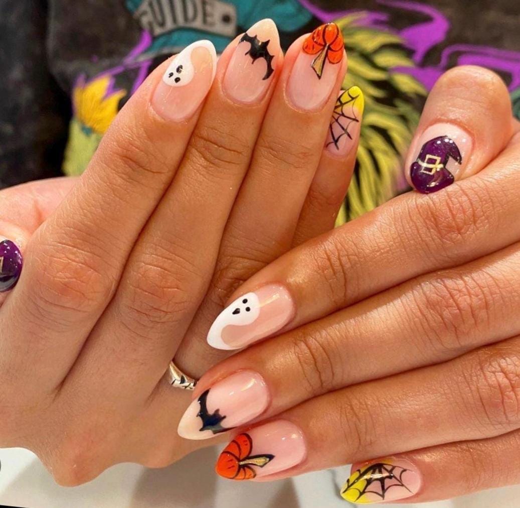Premium Press On Nails: Custom Salon Quality, Handpainted, Trendy, Press Ons, Fall Autumn September October, Halloween Cute
