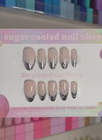 Handmade Press On Nails: Luxury, Almond Round Short, Hand Painted Custom, Gel